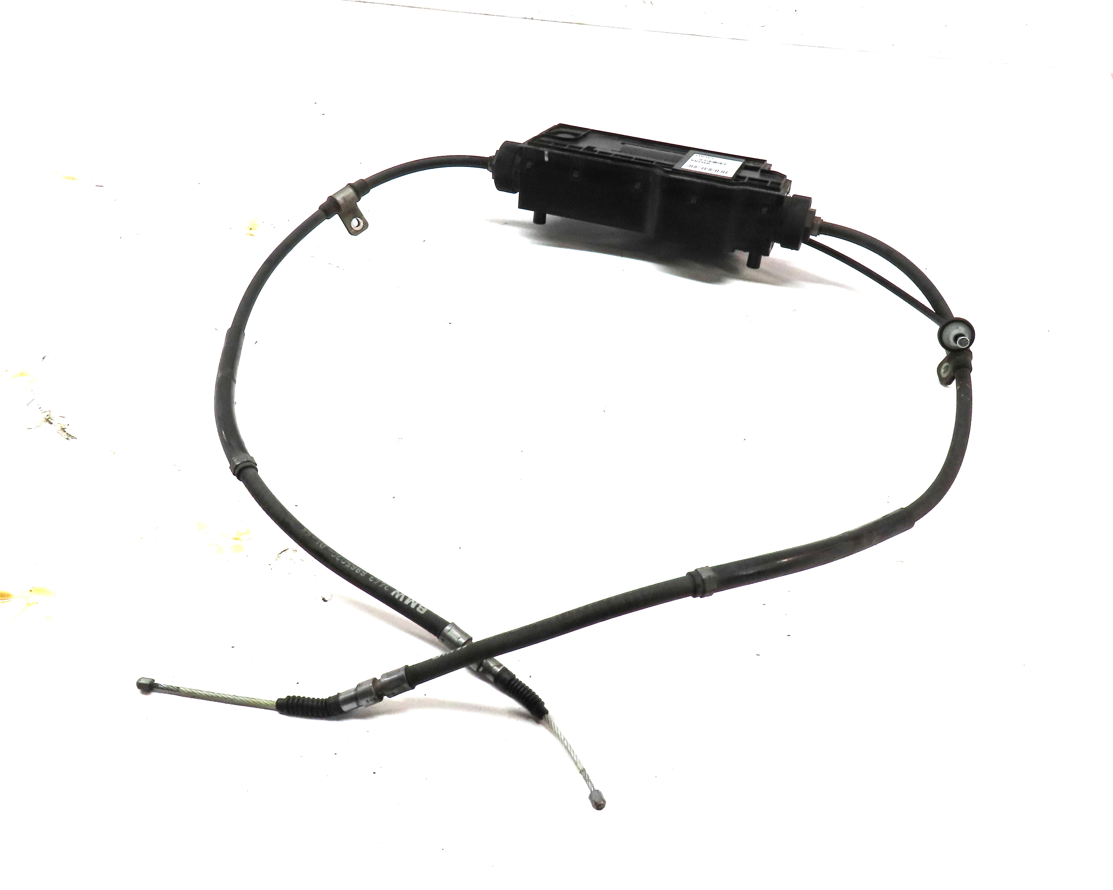 2014 BMW 750Li (F01) EMERGENCY PARK PARKING BRAKE ACTUATOR w/ CABLES — exact item pictured
